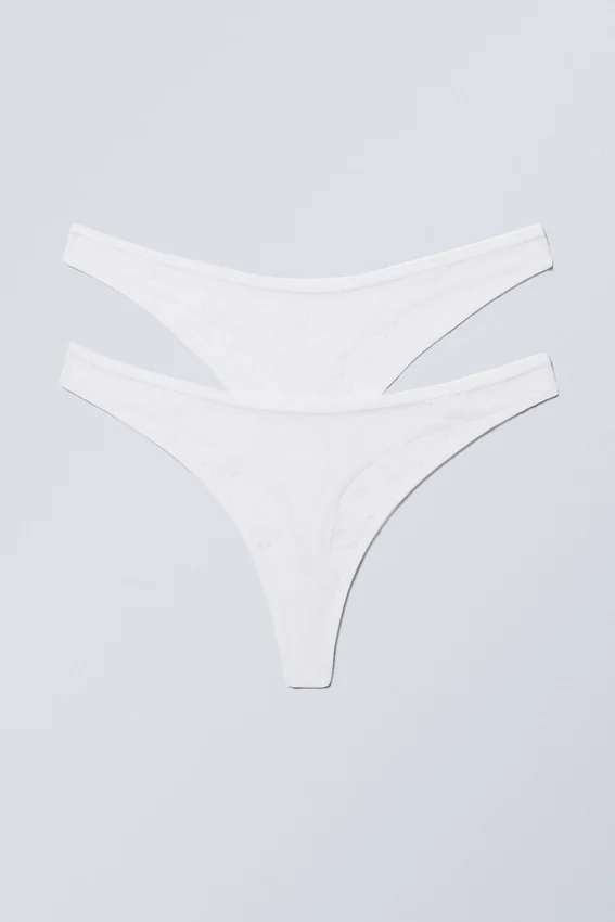 2-Pack Ash Lace Thong – White 2-Pack Ash Lace Thong – White