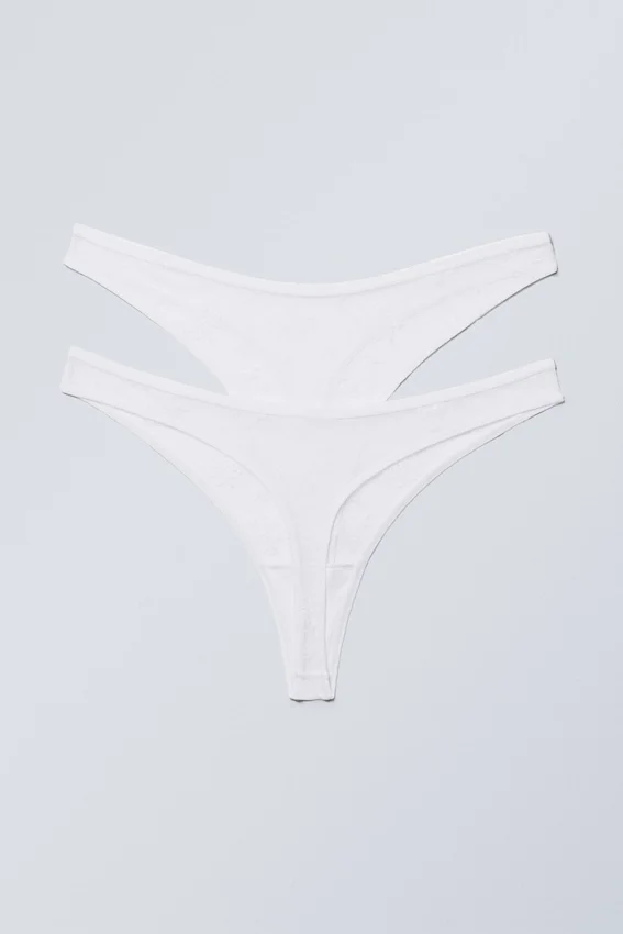 2-Pack Ash Lace Thong – White 2-Pack Ash Lace Thong – White