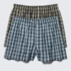 2-Pack Boxer Shorts – Beige & Blue Check 2-Pack Boxer Shorts – Beige & Blue Check