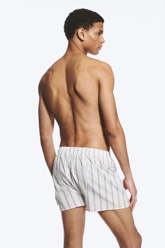 2-Pack Boxer Shorts – Checked Brown & Striped White 2-Pack Boxer Shorts – Checked Brown & Striped White