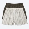 2-Pack Boxer Shorts – Checked Brown & Striped White 2-Pack Boxer Shorts – Checked Brown & Striped White