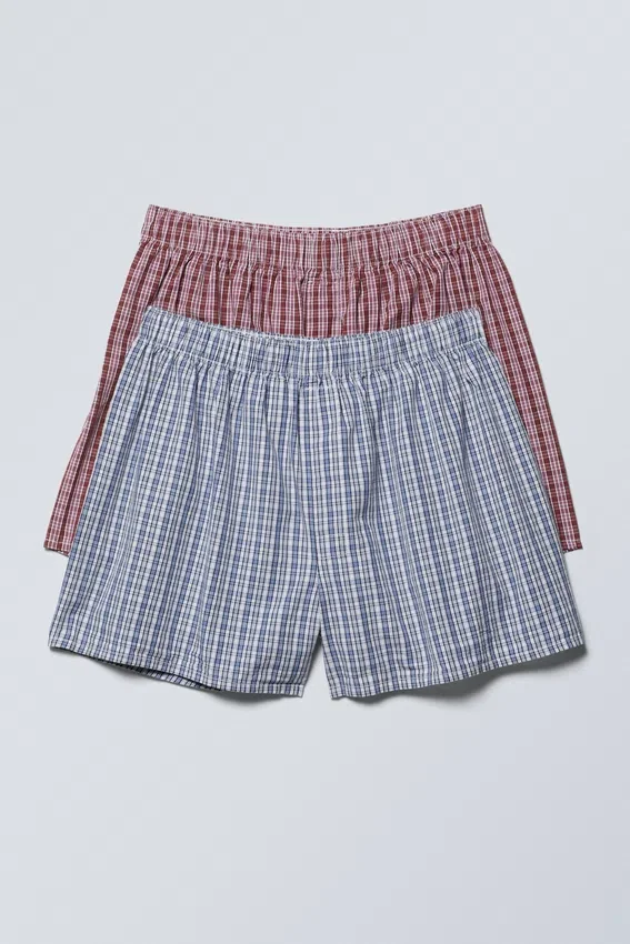 2-Pack Boxer Shorts – Purple Checks Blue Checks 2-Pack Boxer Shorts – Purple Checks Blue Checks