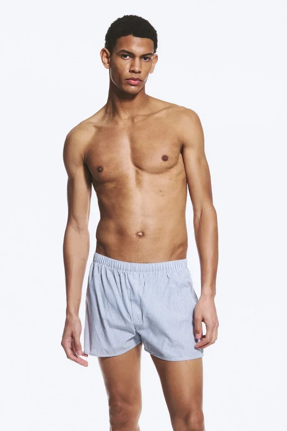 2-Pack Boxer Shorts – White, Blue Stripes 2-Pack Boxer Shorts – White, Blue Stripes