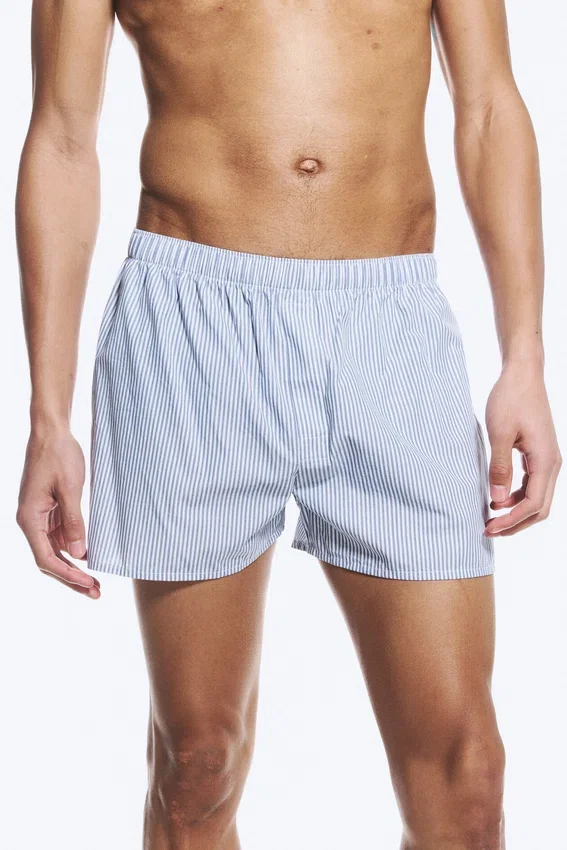 2-Pack Boxer Shorts – White, Blue Stripes 2-Pack Boxer Shorts – White, Blue Stripes