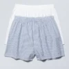 2-Pack Boxer Shorts – White, Blue Stripes 2-Pack Boxer Shorts – White, Blue Stripes