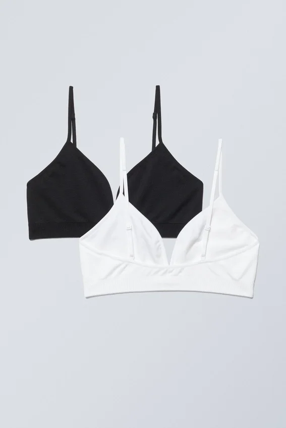 2-Pack Cat Soft Triangle Bra – Black White 2-Pack Cat Soft Triangle Bra – Black White