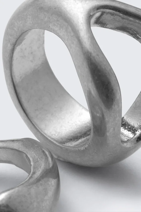 2-Pack Chunky Sculptural Rings – Dusty Silver 2-Pack Chunky Sculptural Rings – Dusty Silver