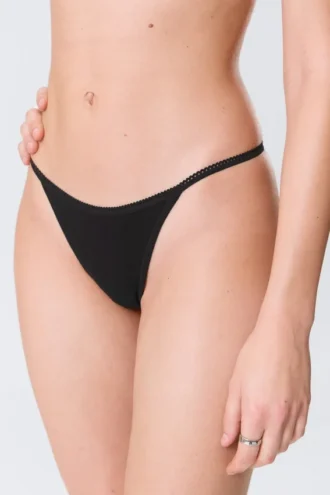 2-Pack Cotton Tanga Thongs – Black & White