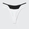 2-Pack Cotton Tanga Thongs – Black & White 2-Pack Cotton Tanga Thongs – Black & White