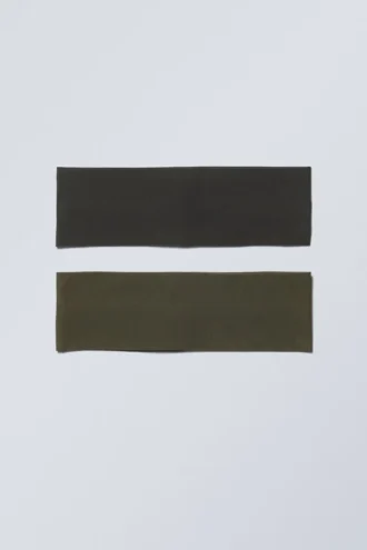 2-Pack Headbands – Dark Grey & Dark Khaki Green