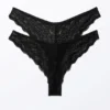 2-Pack Lacey Lace Brazilian Briefs – Black 2-Pack Lacey Lace Brazilian Briefs – Black