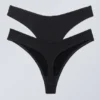 2-Pack Low Waist Modal Thongs – Black 2-Pack Low Waist Modal Thongs – Black