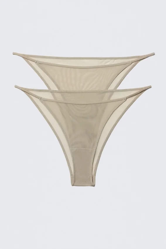 2-Pack Mesh Brazilian Briefs – Beige 2-Pack Mesh Brazilian Briefs – Beige