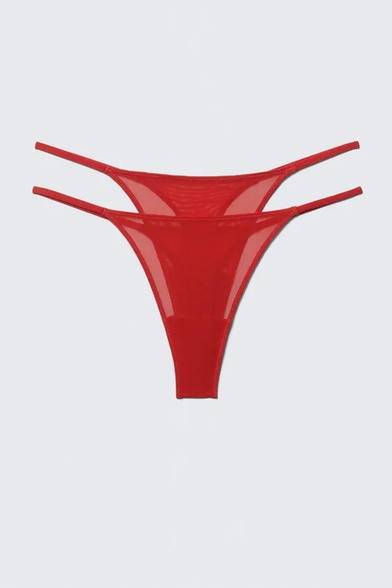 2-Pack Mid Rise Mesh Tanga Thongs – Bright Red 2-Pack Mid Rise Mesh Tanga Thongs – Bright Red