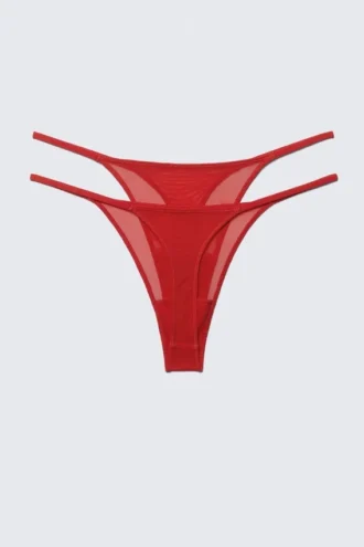 2-Pack Mid Rise Mesh Tanga Thongs – Bright Red
