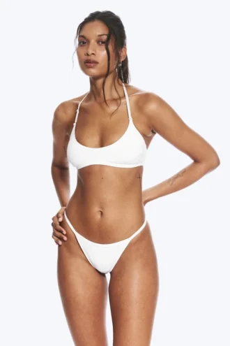 2-Pack Mid Rise Ribbed Tanga Thongs – White
