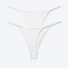 2-Pack Mid Rise Ribbed Tanga Thongs – White 2-Pack Mid Rise Ribbed Tanga Thongs – White