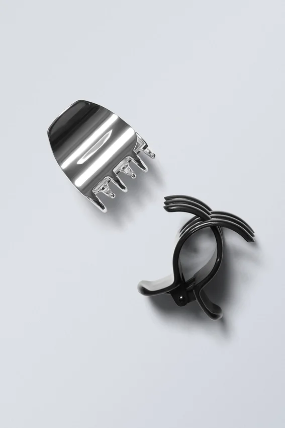 2-Pack Mini Hair-Claws – Black/Silver 2-Pack Mini Hair-Claws – Black/Silver