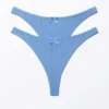 2-Pack Pearl Low Rise Thongs – Dusty Blue