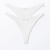2-Pack Pearl Low Rise Thongs – White