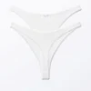 2-Pack Pearl Low Rise Thongs – White