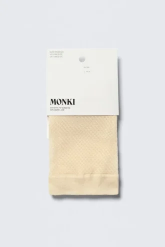 2-Pack Pointelle Net Crew Socks – Dusty White