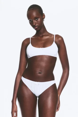 2-Pack Pointelle Thongs – White