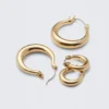 2-Pack Polished Hoop Earrings – Golden 2-Pack Polished Hoop Earrings – Golden