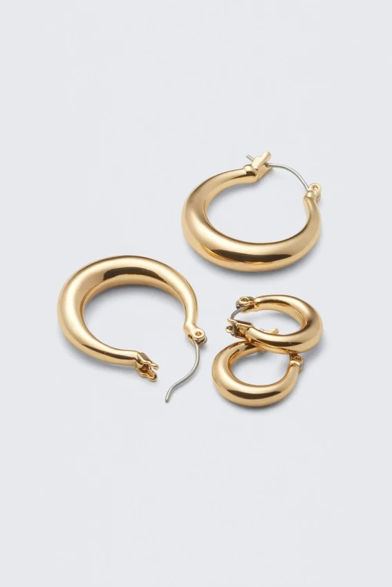 2-Pack Polished Hoop Earrings – Golden 2-Pack Polished Hoop Earrings – Golden
