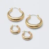 2-Pack Polished Hoop Earrings – Golden 2-Pack Polished Hoop Earrings – Golden
