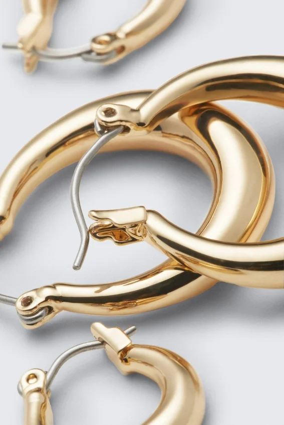 2-Pack Polished Hoop Earrings – Golden 2-Pack Polished Hoop Earrings – Golden