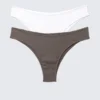 2-Pack Ribbed Brazilian Briefs – White & Washed Grey 2-Pack Ribbed Brazilian Briefs – White & Washed Grey