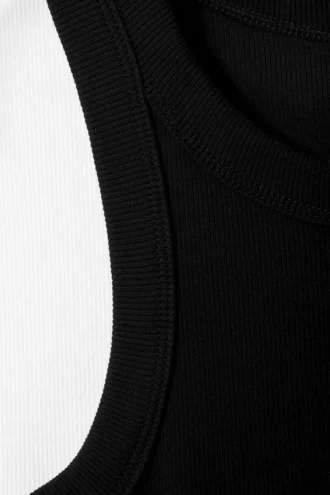 2-Pack Ribbed Fitted Tank Top – Black & White