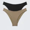 2-Pack Scoop Bikini Bottoms – Black & Beige 2-Pack Scoop Bikini Bottoms – Black & Beige