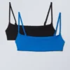 2-Pack Scoop Bikini Tops – Black & Blue 2-Pack Scoop Bikini Tops – Black & Blue