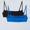 2-Pack Scoop Bikini Tops – Black & Blue 2-Pack Scoop Bikini Tops – Black & Blue