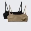 2-Pack Scoop Neck Bikini Tops – Black & Beige 2-Pack Scoop Neck Bikini Tops – Black & Beige