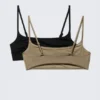 2-Pack Scoop Neck Bikini Tops – Black & Beige 2-Pack Scoop Neck Bikini Tops – Black & Beige