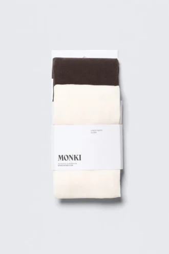 2-Pack Sheer 20 Den Tights – Brown & Cream White