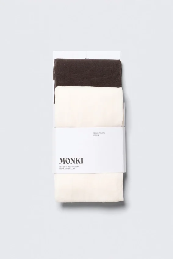 2-Pack Sheer 20 Den Tights – Brown & Cream White 2-Pack Sheer 20 Den Tights – Brown & Cream White