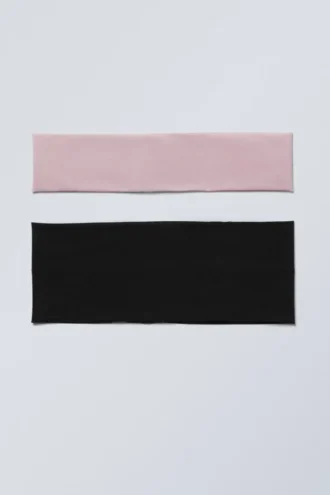 2-Pack Sheer Headbands – Pink & Black