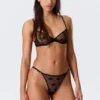2-Pack Sheer Lace Tanga Thongs – Black 2-Pack Sheer Lace Tanga Thongs – Black