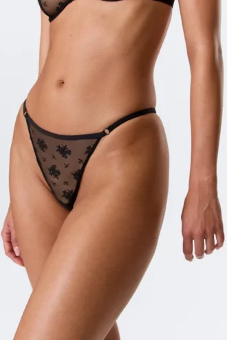 2-Pack Sheer Lace Tanga Thongs – Black