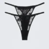 2-Pack Sheer Lace Tanga Thongs – Black 2-Pack Sheer Lace Tanga Thongs – Black