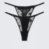 2-Pack Sheer Lace Tanga Thongs – Black 2-Pack Sheer Lace Tanga Thongs – Black