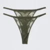 2-Pack Sheer Lace Tanga Thongs – Dark Khaki Green 2-Pack Sheer Lace Tanga Thongs – Dark Khaki Green