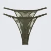 2-Pack Sheer Lace Tanga Thongs – Dark Khaki Green 2-Pack Sheer Lace Tanga Thongs – Dark Khaki Green