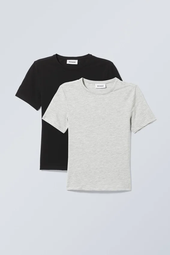 2-Pack Slim Fitted T-Shirt – Black 2-Pack Slim Fitted T-Shirt – Black