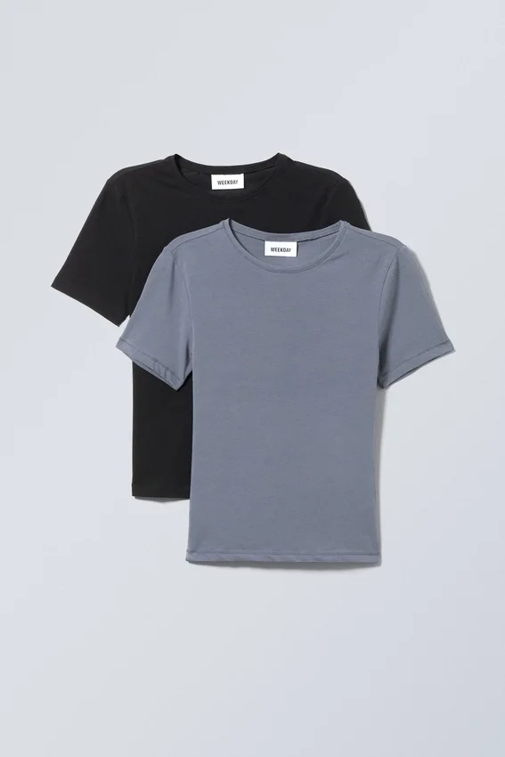 2-Pack Slim Fitted T-Shirt – Black 2-Pack Slim Fitted T-Shirt – Black