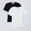 2-Pack Slim Fitted T-Shirt – Black White 2-Pack Slim Fitted T-Shirt – Black White